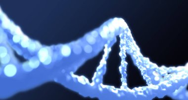 Karanlık arka planda DNA yapısı. Görüntü