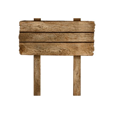 Beyaz üzerinde boş ahşap tabela. Tasarım için model