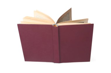 Beyazda izole edilmiş eski ciltli kitabı aç