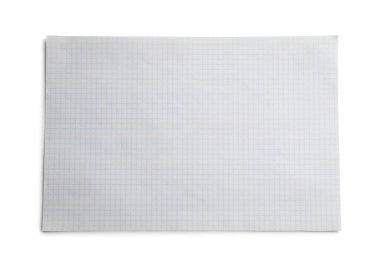 Beyaz arkaplan, üst görünüm üzerine işaretlenmiş kağıt sayfası