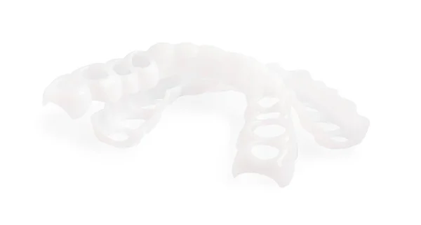 Zubní Chrániče Bílém Pozadí Korekce Kousnutí — Stock fotografie