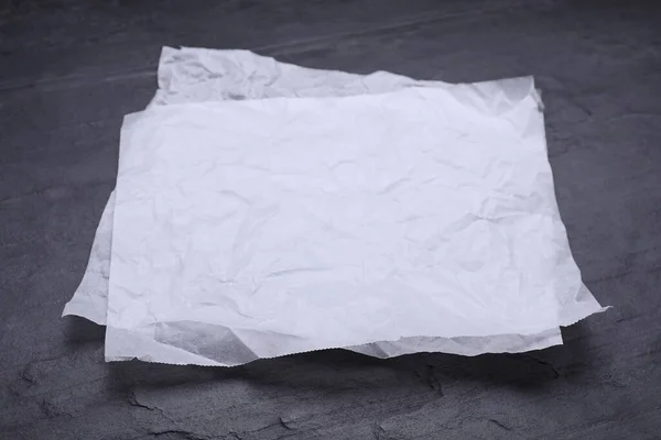 Sheets Baking Paper Black Table — Stock Photo, Image