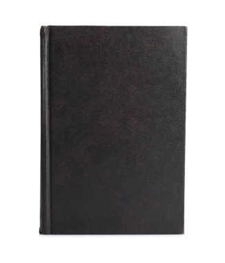 Kapanmış eski ciltli kitap beyaza izole edilmiş