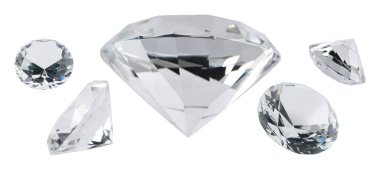 Beyaz arka planda göz kamaştırıcı elmaslar var. Pankart tasarımı