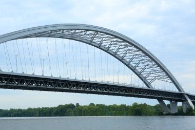 Beautiful view of modern bridge over river
