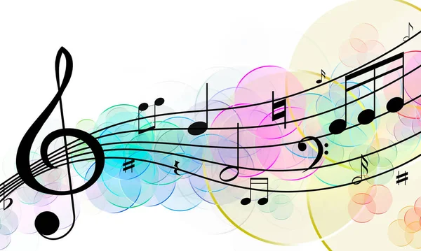 Staff Music Notes Other Musical Symbols Color Background — Foto de Stock