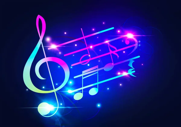Bright Staff Music Notes Other Musical Symbols Blue Background — Stockfoto