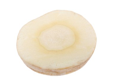 Bir parça taze yaban havucu beyaza izole edilmiş.