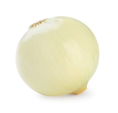 Beyaz arka planda taze olgun soğan ampul
