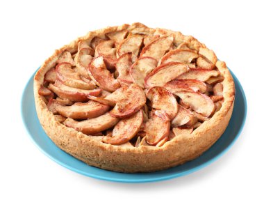 Taze, lezzetli, beyaz elmalı turta.