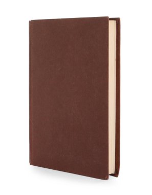 Kapanmış eski ciltli kitap beyaza izole edilmiş