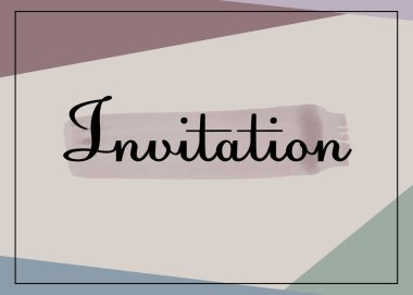 Beautiful invitation card with abstract illustration on color background