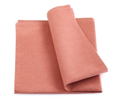 Beyaz, üst görünümde izole edilmiş şık renk kumaş peçetesi