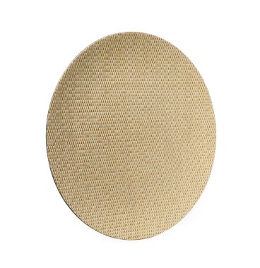 Round wicker decor element isolated on white