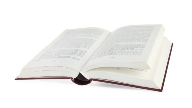 Açık kahverengi ciltli kitap beyaz üzerine izole