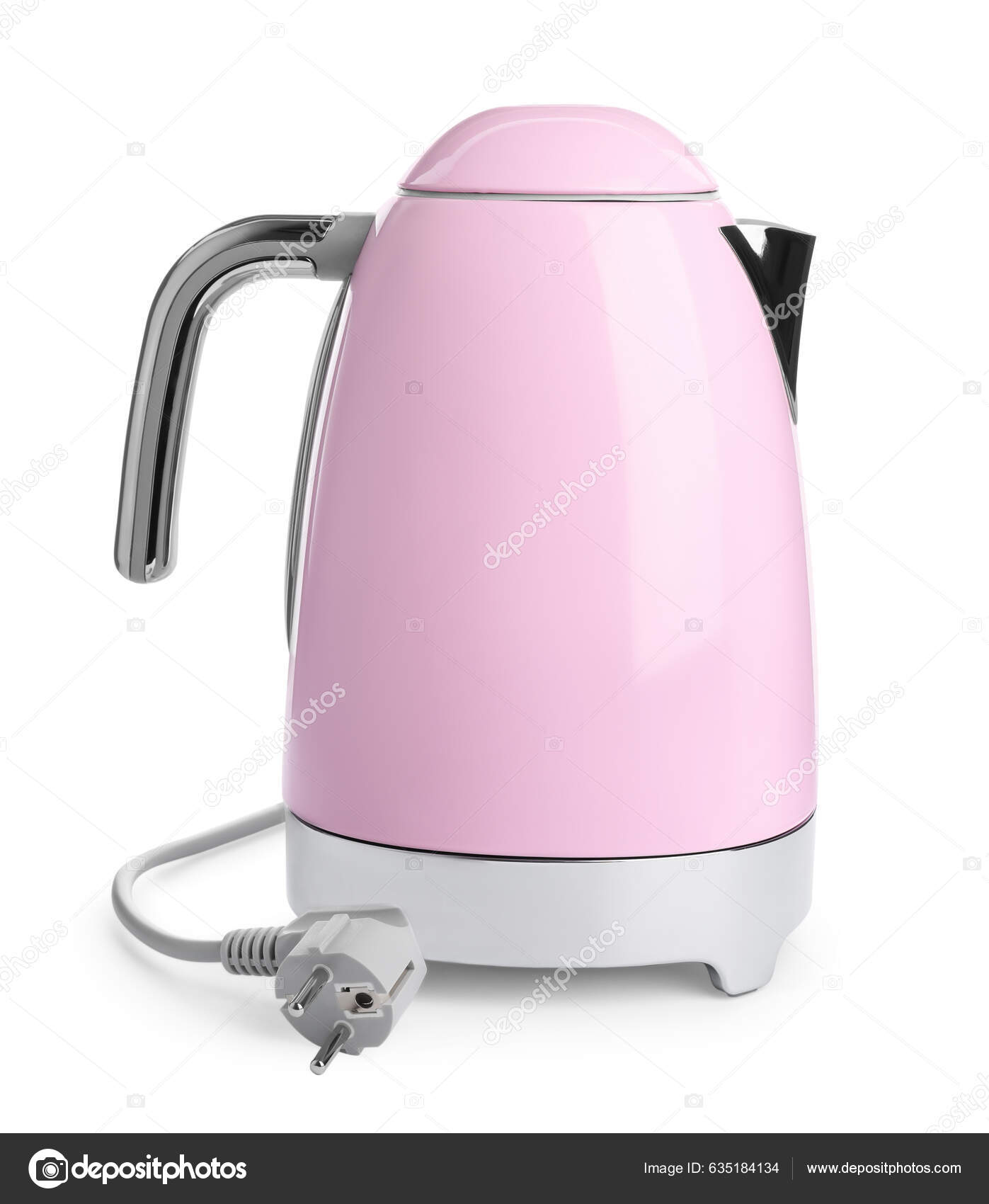 Modern Pink Electric Kettle Base Plug Isolated White Stock Photo by  ©NewAfrica 635184134