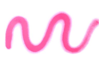 Doodles drawn by pink spray paint on white background