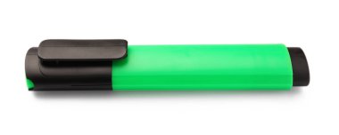Bright green marker isolated on white. Office stationery