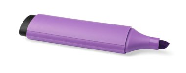 Bright violet marker isolated on white. Office stationery