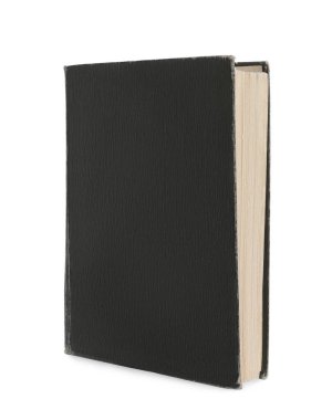 Beyaza izole edilmiş eski bir ciltli kitap.