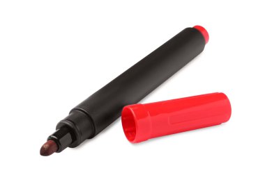 Bright red marker isolated on white. School stationery