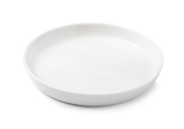 Beautiful empty ceramic plate isolated on white