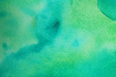 Abstract green watercolor painting as background, top view