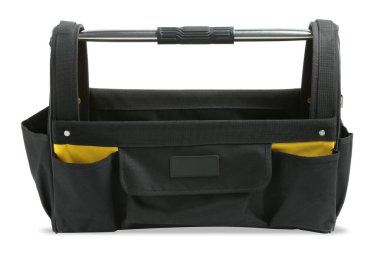 Empty plastic box for tools isolated on white