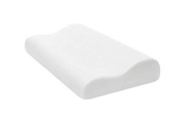 Orthopedic memory foam pillow isolated on white
