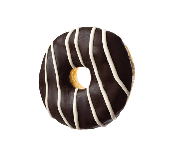 Sweet tasty glazed donut isolated on white