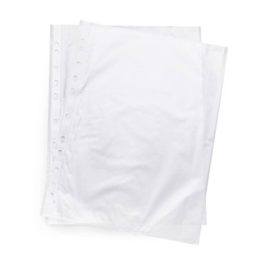 Empty punched pockets on grey background, top view