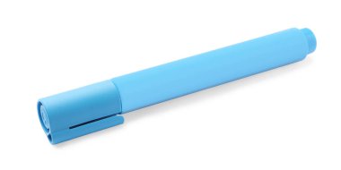 Bright light blue marker isolated on white. School stationery