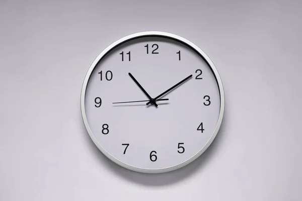 Stylish Clock White Background Top View Interior Element — Photo
