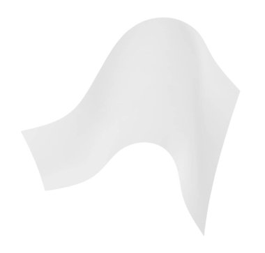 Bir sayfa kağıt beyaza izole edilmiş.