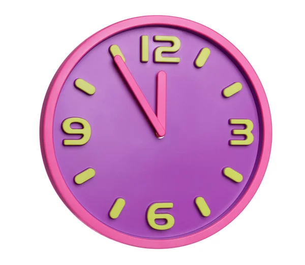 Stylish Analog Clock Isolated White New Year Countdown — Stock Fotó