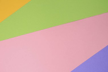 Colorful sheets of paper as background, top view