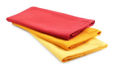 Fabric napkins for table setting isolated on white