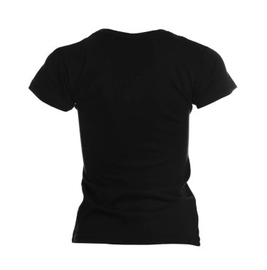 Mannequin with black women's t-shirt isolated on white. Mockup for design