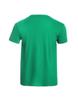 Mannequin with green men's t-shirt isolated on white. Mockup for design