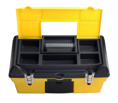 Plastic box for tools isolated on white