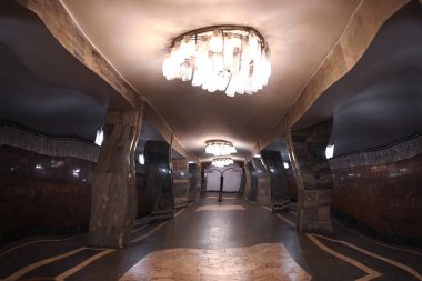 Suffering from hallucination. Distorted image of subway station