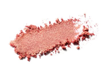 Crushed eye shadow on white background. Professional makeup product