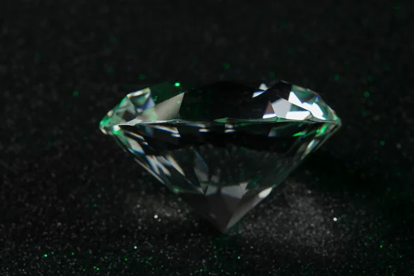 Beautiful Dazzling Diamond Dark Glitter Surface Closeup — Fotografia de Stock