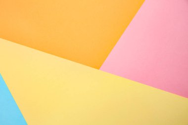 Arkaplan, üst görünüm olarak birçok renkli kağıt sayfaları