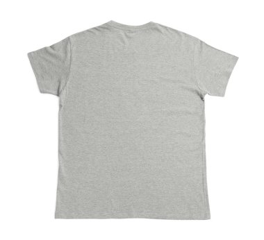 Gray t-shirt isolated on white, top view. Mockup for design