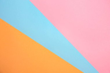 Colorful sheets of paper as background, top view