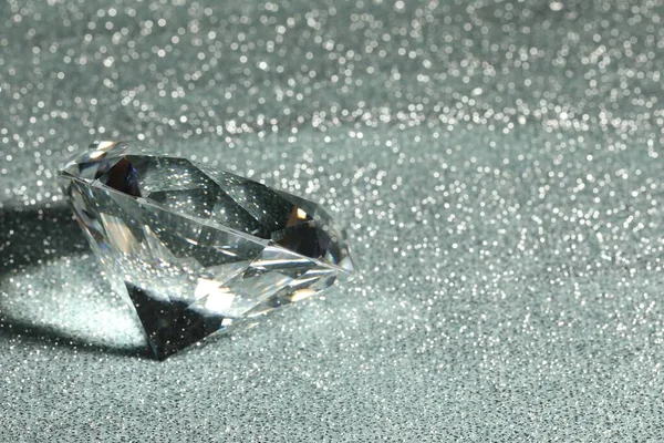 Beautiful Dazzling Diamond Silver Glitter Background Closeup Space Text — Zdjęcie stockowe