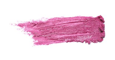 Beyaz arkaplanda parlak ruj lekesi, üst görünüm