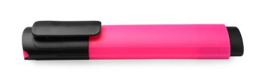 Bright pink marker isolated on white. Office stationery