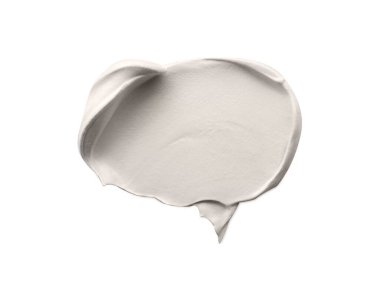 Oil paint stroke on white background, top view